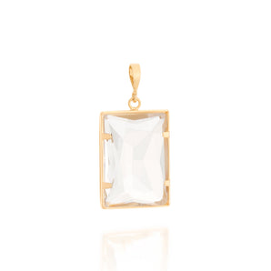 GOLD PENDANT WITH CRYSTAL