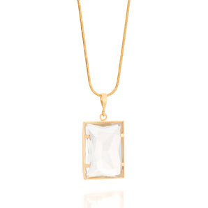 GOLD PENDANT WITH CRYSTAL