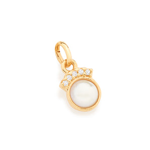 GOLD PENDANT WITH PEARL AND ZIRCONIA