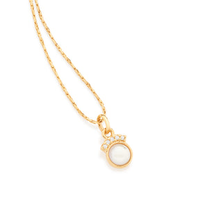 GOLD PENDANT WITH PEARL AND ZIRCONIA