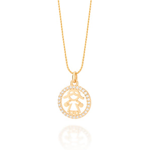 GOLD LITTLE GIRL CIRCLE PENDANT