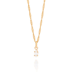 GOLD KID'S NAVETTE PENDANT IN RED