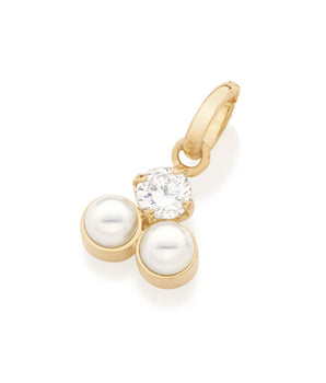 GOLD KID'S PENDANT WITH PEARL AND ZIRCONIA
