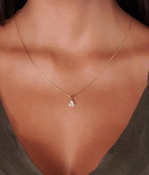 GOLD KID'S PENDANT WITH PEARL AND ZIRCONIA