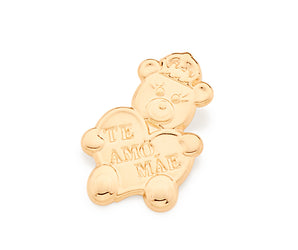 GOLD TEDDY BEAR HEART PENDANT