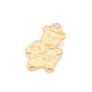 GOLD TEDDY BEAR HEART PENDANT