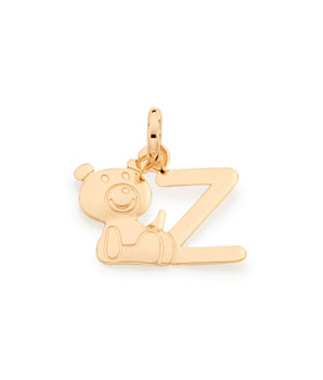 GOLD TEDDY BEAR LETTER PENDANT