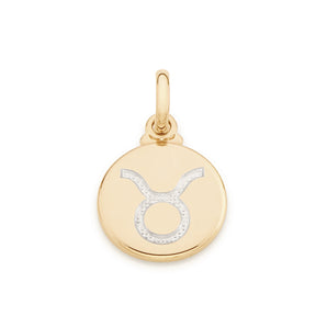 GOLD ZODIAC SIGN MEDAL PENDANT - TAURUS