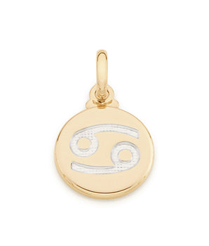GOLD ZODIAC SIGN MEDAL PENDANT - CANCER