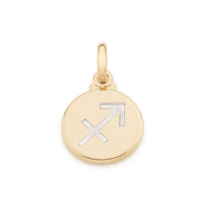 GOLD ZODIAC SIGN MEDAL PENDANT - SAGITTARIUS