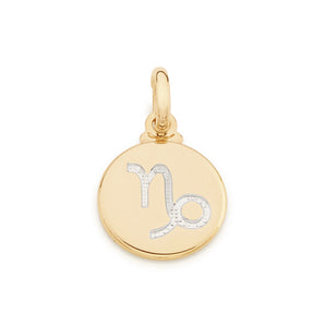 GOLD ZODIAC SIGN MEDAL PENDANT - CAPRICORN