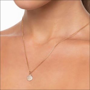 GOLD ZODIAC SIGN MEDAL PENDANT - AQUARIUS
