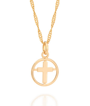 GOLD KID'S CROSS PENDANT