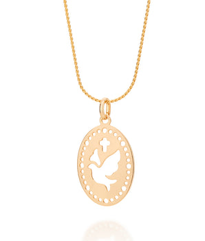 GOLD HOLY SPIRIT MEDAL PENDANT