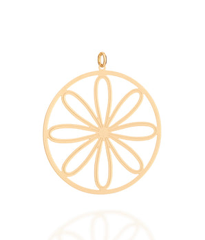 GOLD ORANGE SLICE MANDALA PENDANT