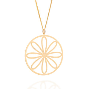 GOLD ORANGE SLICE MANDALA PENDANT