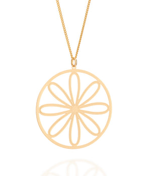 GOLD ORANGE SLICE MANDALA PENDANT