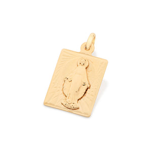 GOLD RECTANGULAR MEDAL PENDANT