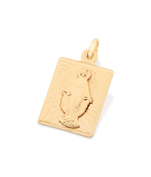 GOLD RECTANGULAR MEDAL PENDANT