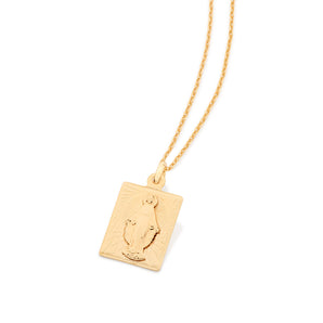 GOLD RECTANGULAR MEDAL PENDANT