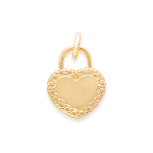 GOLD HEART LOCK PENDANT