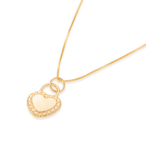GOLD HEART LOCK PENDANT