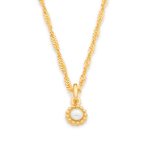 GOLD KID'S PEARL FLOWER PENDANT