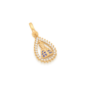 GOLD OUR LADY OF APARECIDA STUDDED PENDANT