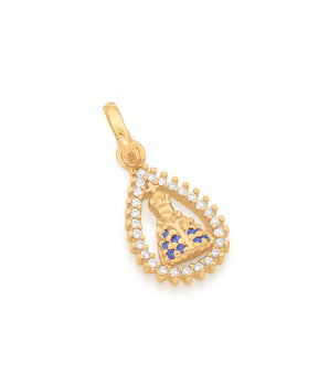 GOLD OUR LADY OF APARECIDA STUDDED PENDANT