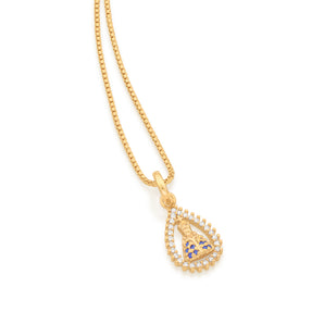 GOLD OUR LADY OF APARECIDA STUDDED PENDANT