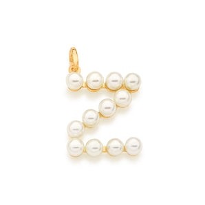 GOLD PEARL LETTER PENDANT