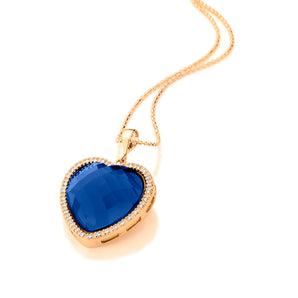 GOLD PLATED PENDANT WITH CRYSTAL AND ZIRCONIA