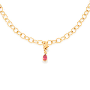 GOLD LOVE PENDANT IN DARK PINK