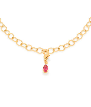 GOLD LOVE PENDANT IN DARK PINK