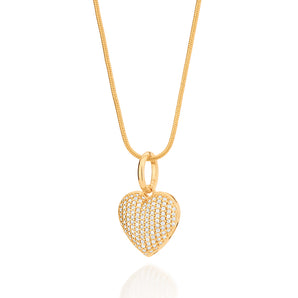 GOLD STUDDED HEART PENDANT
