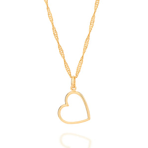 GOLD HEART OUTLINE PENDANT