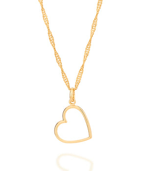 GOLD HEART OUTLINE PENDANT