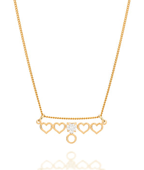 GOLD FIVE HEARTS EXTENDED PENDANT