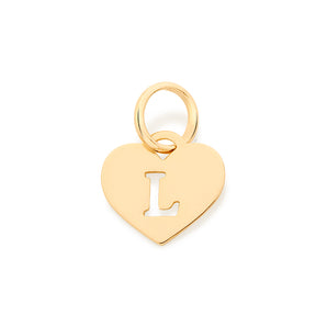 GOLD HEART LETTER PENDANT