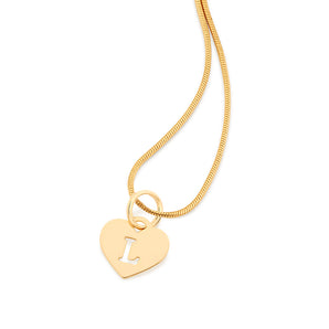 GOLD HEART LETTER PENDANT
