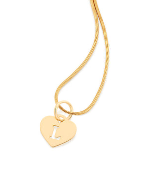GOLD HEART LETTER PENDANT