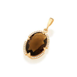 GOLD BROWN STONE PENDANT
