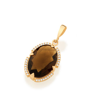GOLD BROWN STONE PENDANT