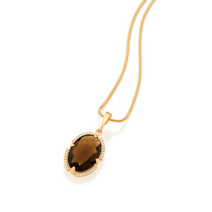 GOLD BROWN STONE PENDANT