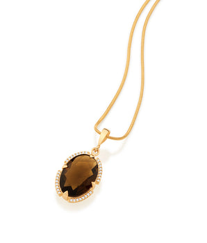 GOLD BROWN STONE PENDANT