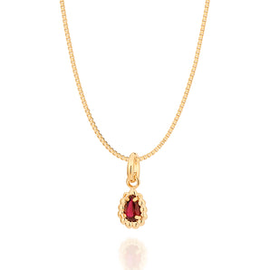 GOLD JOY PENDANT IN RED
