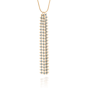 GOLD EVIL EYE FRINGE PENDANT