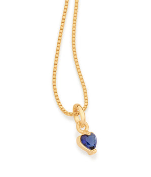 GOLD BLUE HEART PENDANT