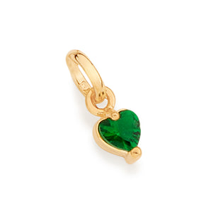 GOLD GREEN HEART PENDANT
