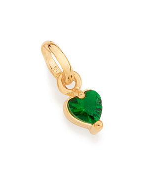 GOLD GREEN HEART PENDANT